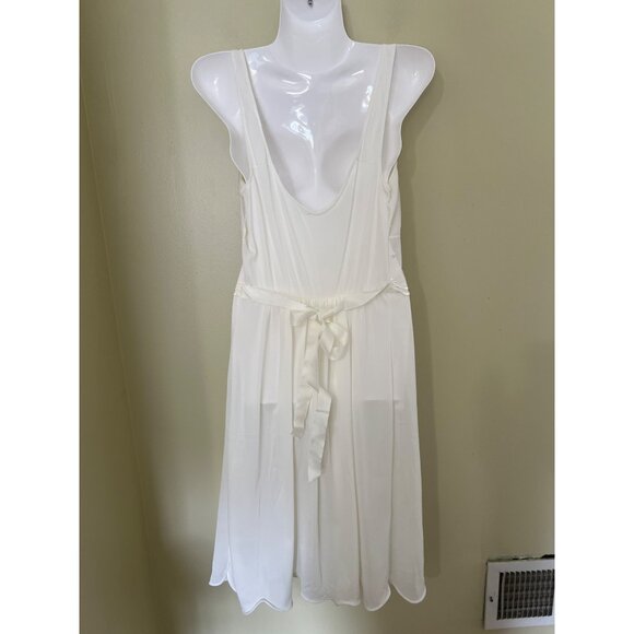 Vintage  Sheer White Nightgown & Robe Set Polka Dot Embroidery & Lace Trim Sz 34 - Picture 11 of 16